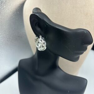 Elegant Silver Knot Earrings